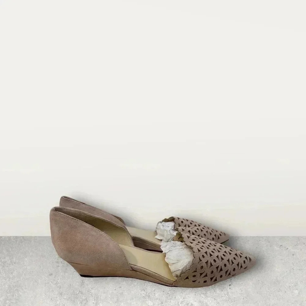 Nine West Ekin‎ D'Orsay Suede Cutout Wedges - Picture 2 of 8